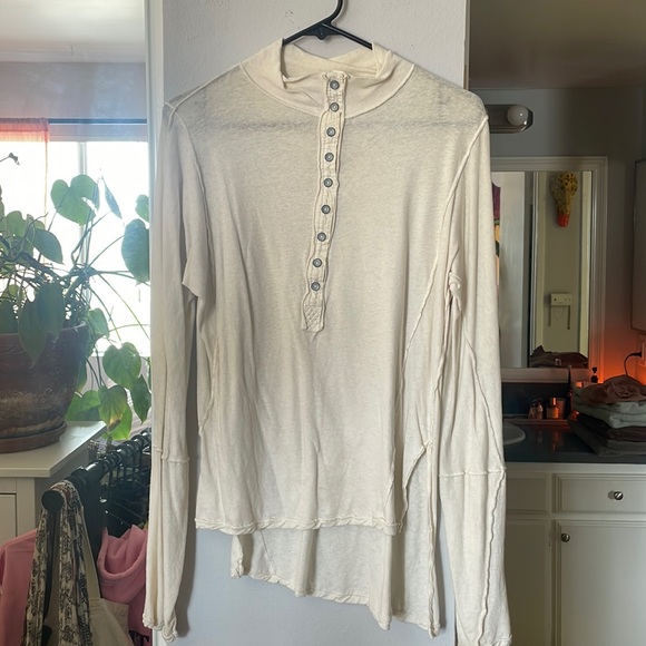 Free People Tops - Free people linen long sleeve top Small